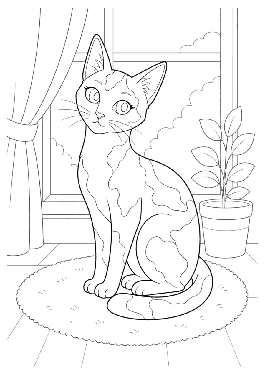 Sphynx Cat Sitting by a Window