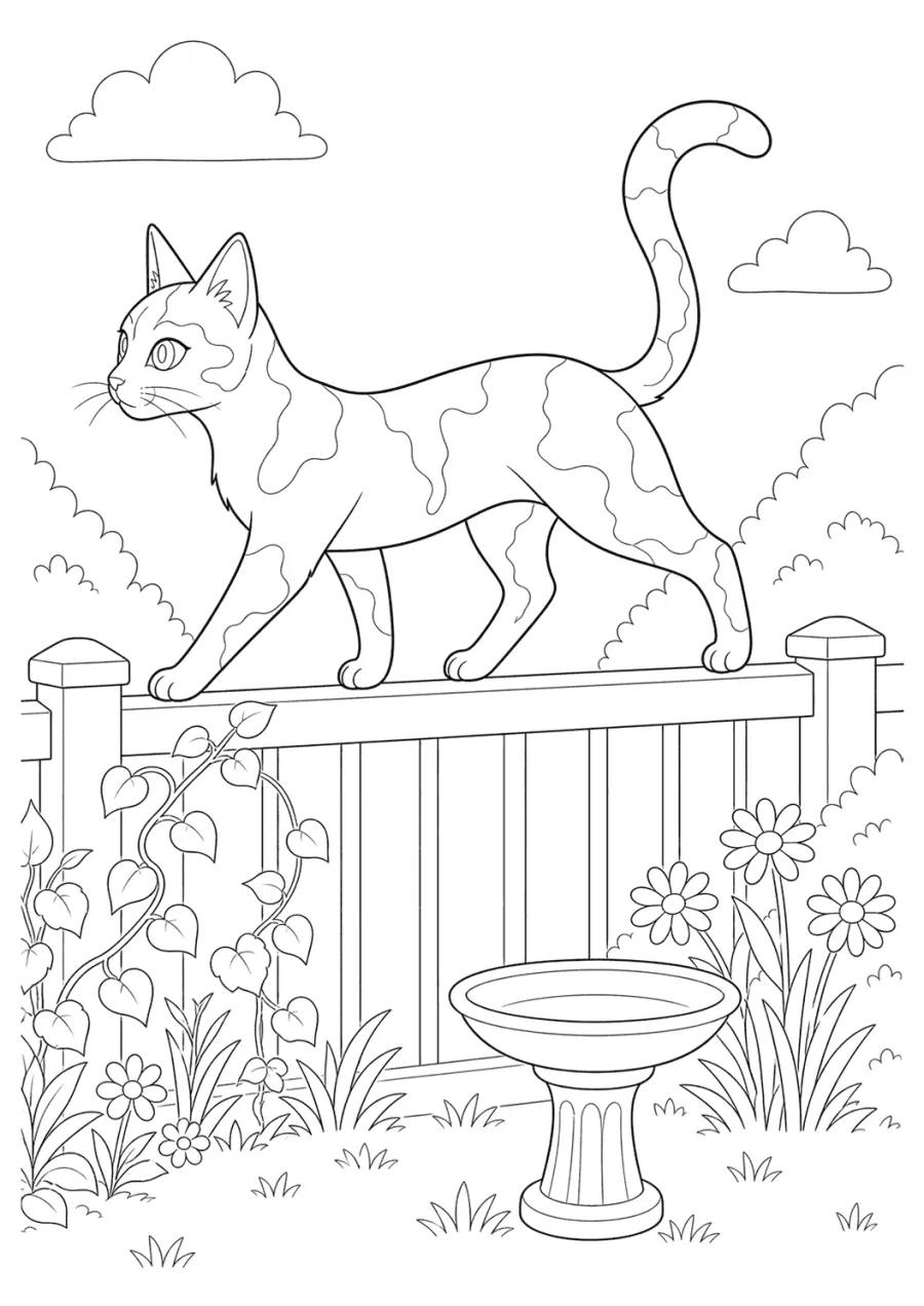 Sphynx Cat Walking on a Fence