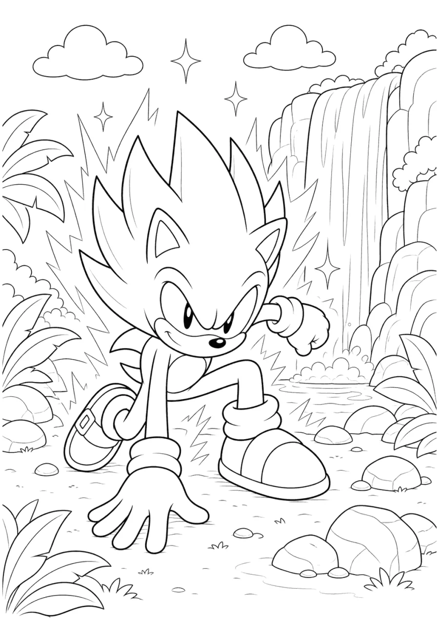 Super Sonic Landing by a Waterfall