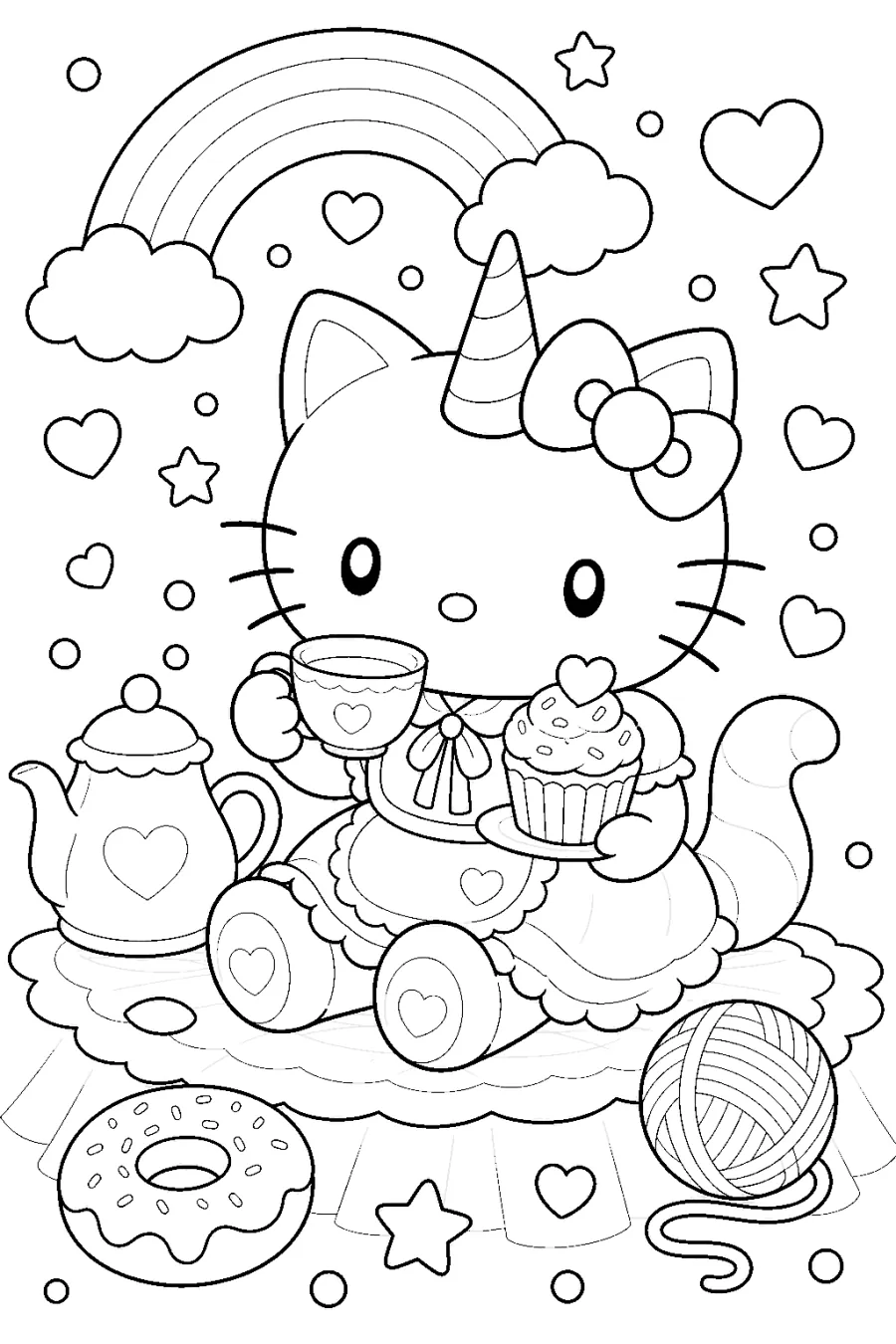 Unicorn Kitty Tea Party with Cupcakes