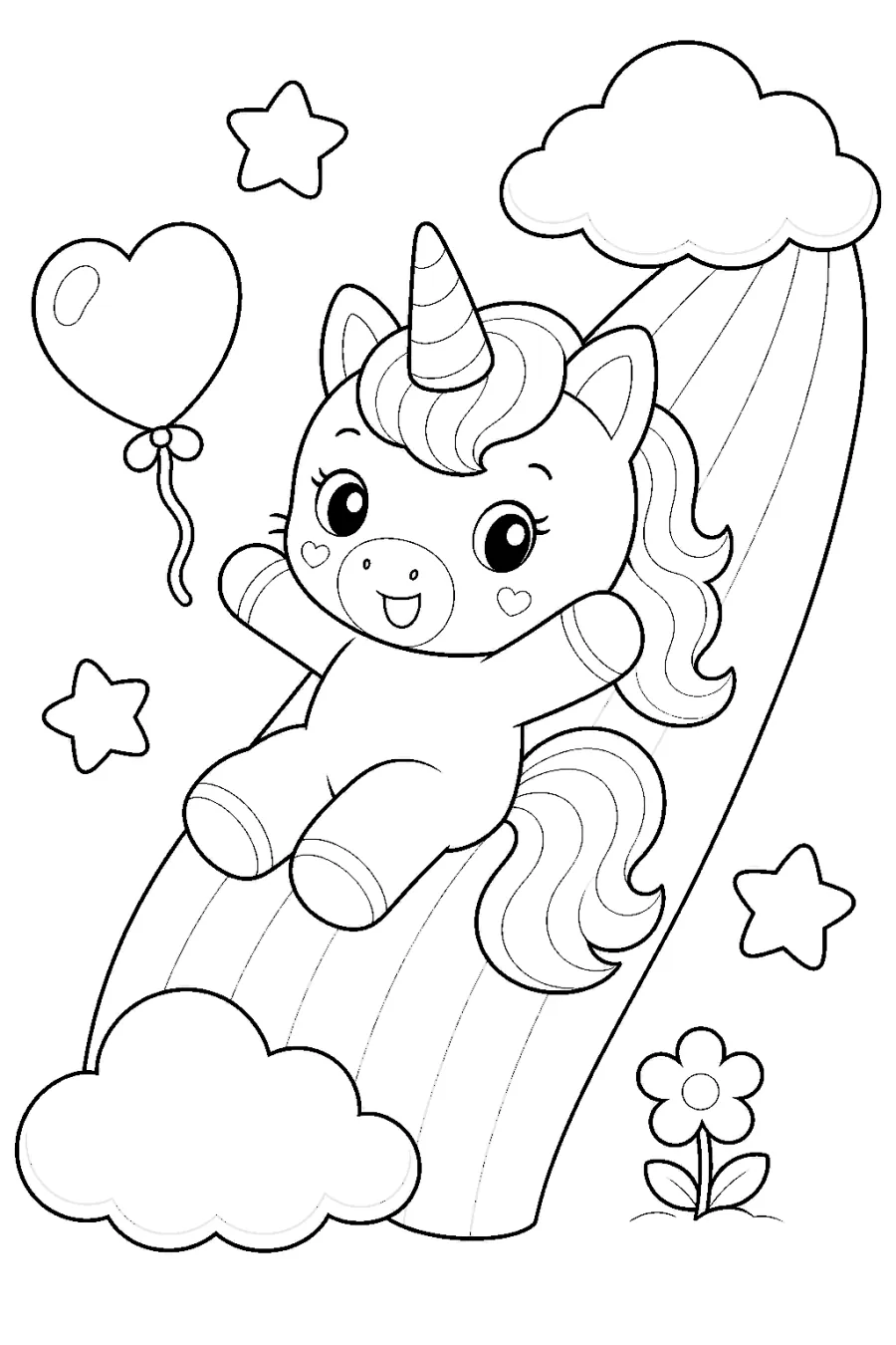 Unicorn Sliding Down a Rainbow