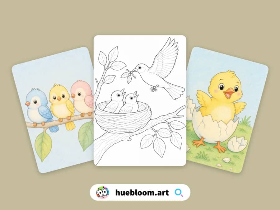 Bird coloring pages preview