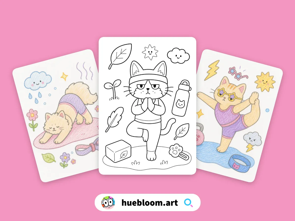 Cute Cat coloring pages preview
