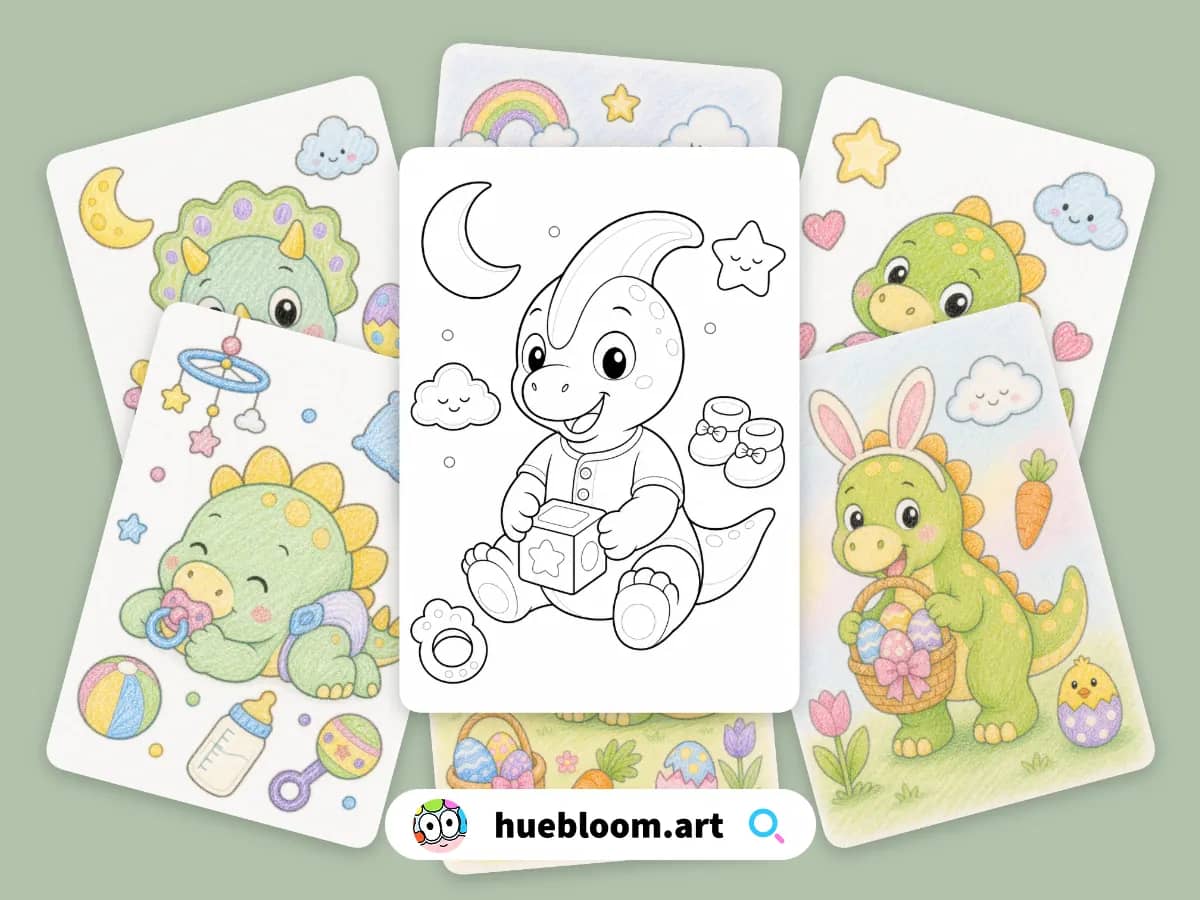 Dinosaur coloring pages preview