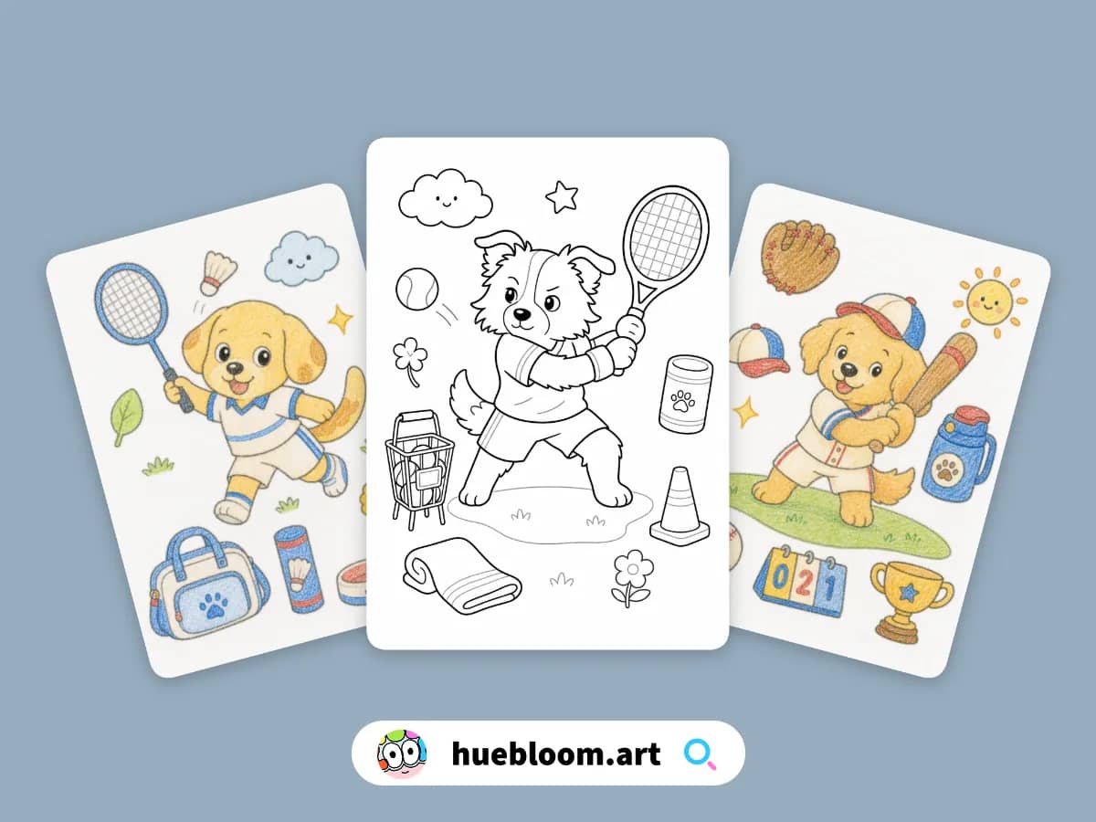 Cute Dog coloring pages preview