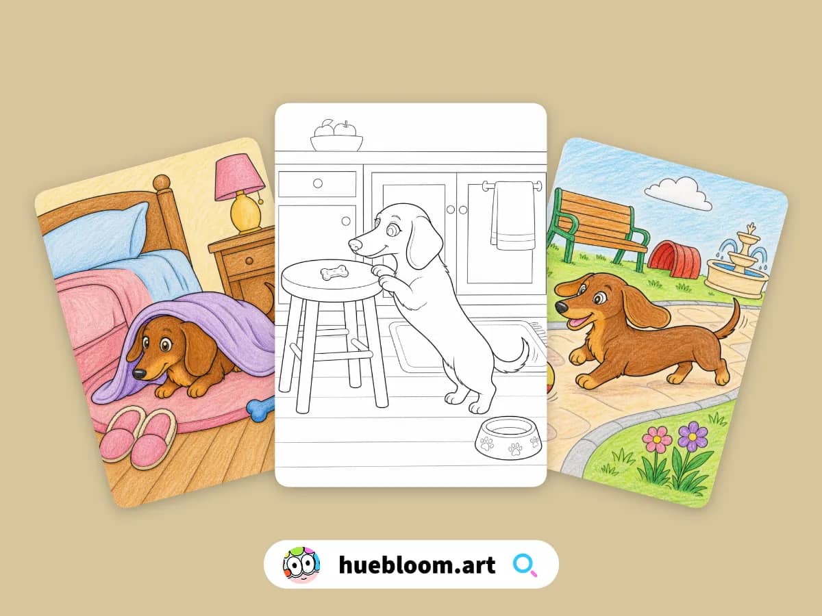Realistic Dog coloring pages preview