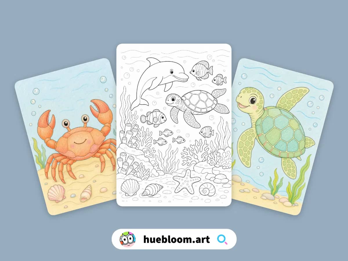 Ocean Animals coloring pages preview