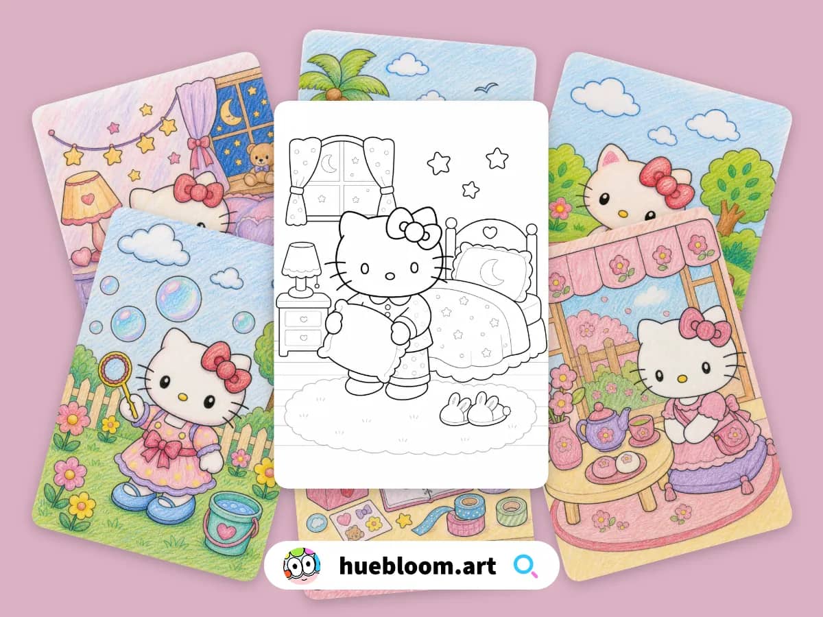 Hello Kitty coloring pages preview