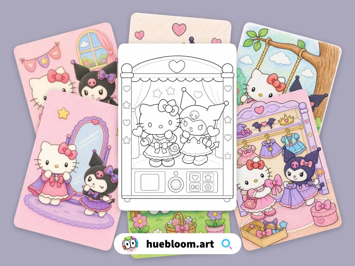 Kuromi coloring pages preview