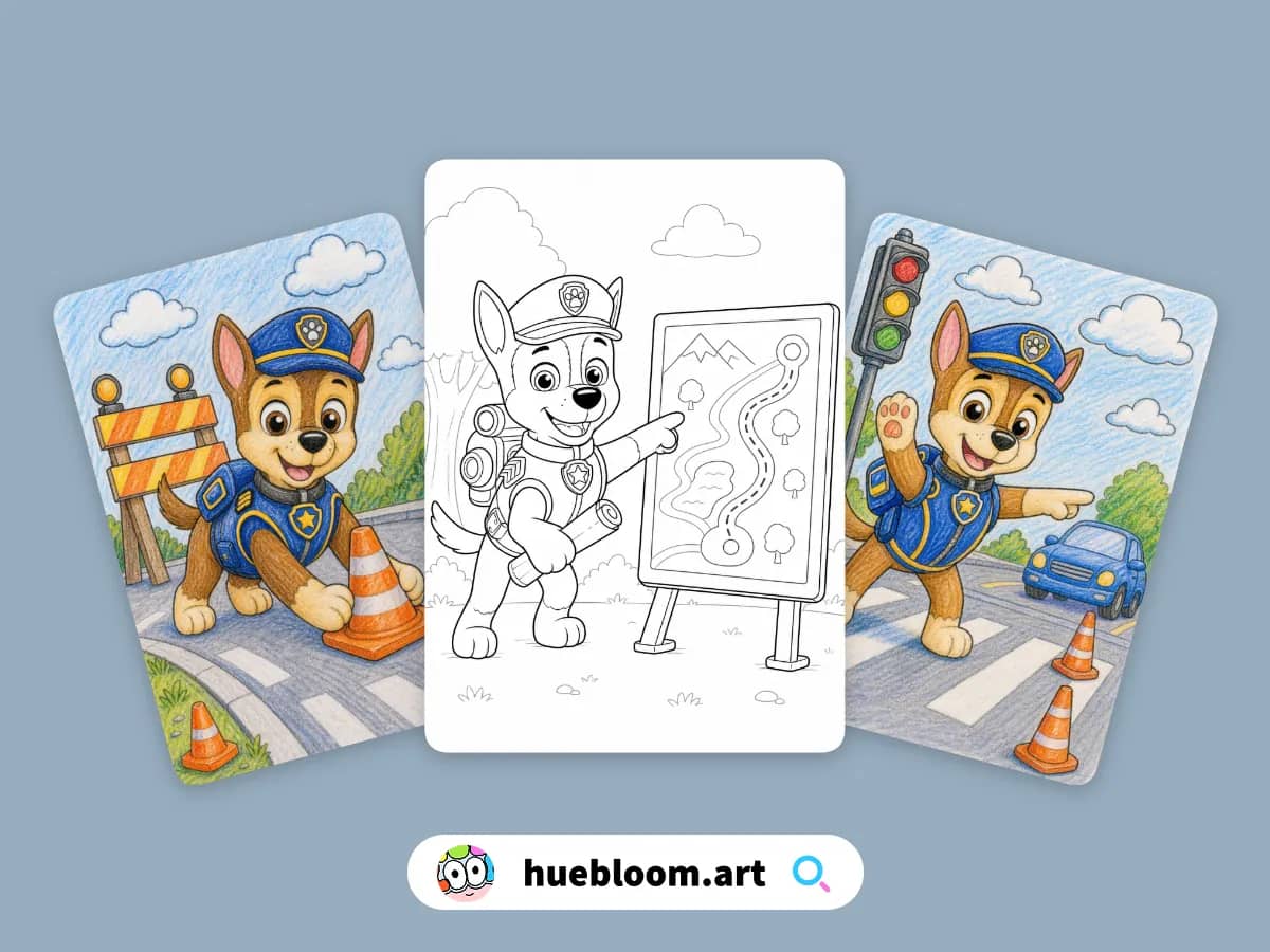 Chase PAW Patrol coloring pages preview