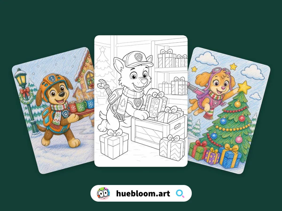 Christmas PAW Patrol coloring pages preview