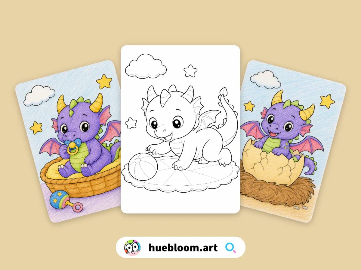 Baby Dragon coloring pages preview