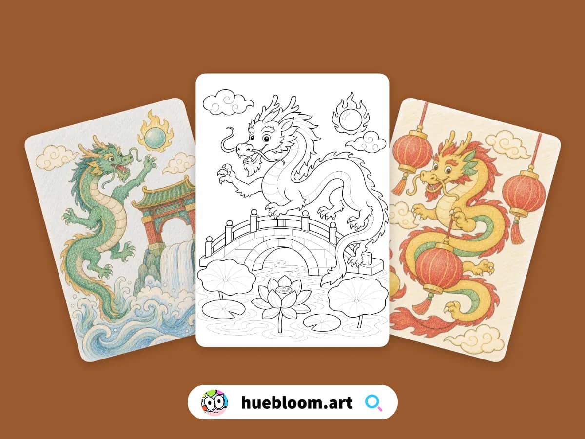 Chinese Dragon coloring pages preview