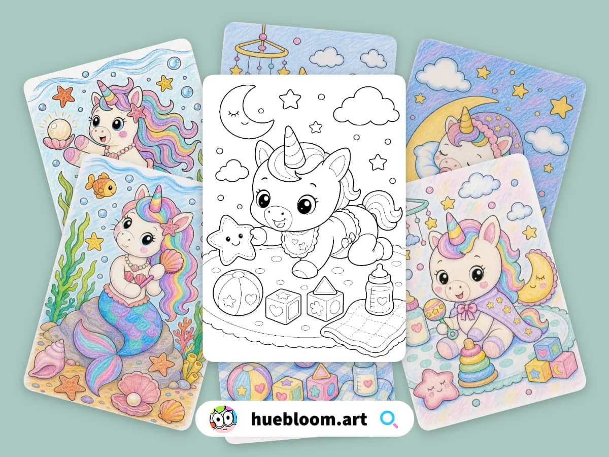 Unicorn coloring pages preview