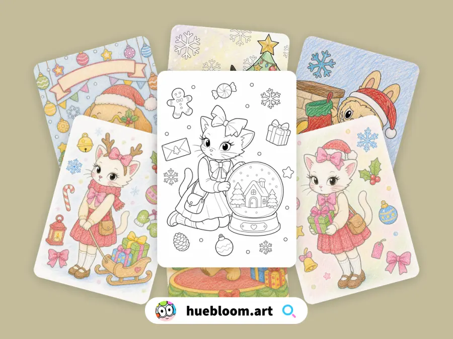 Christmas coloring pages preview