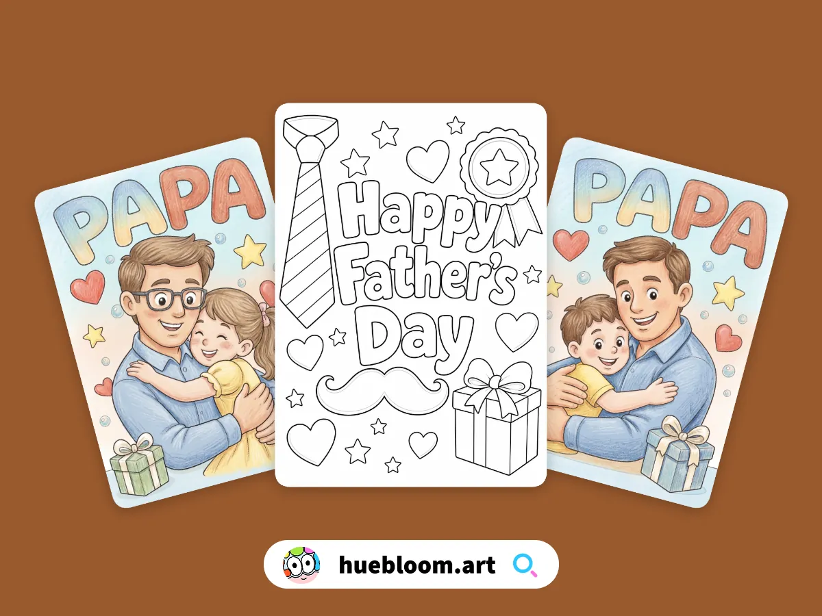 Father's Day coloring pages preview