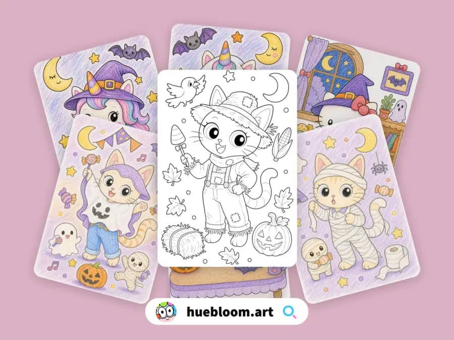 Halloween coloring pages preview