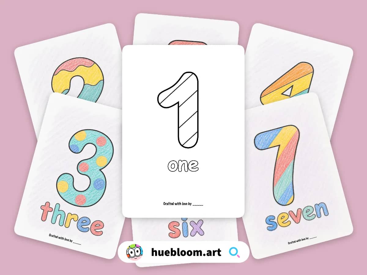 Numbers coloring pages preview