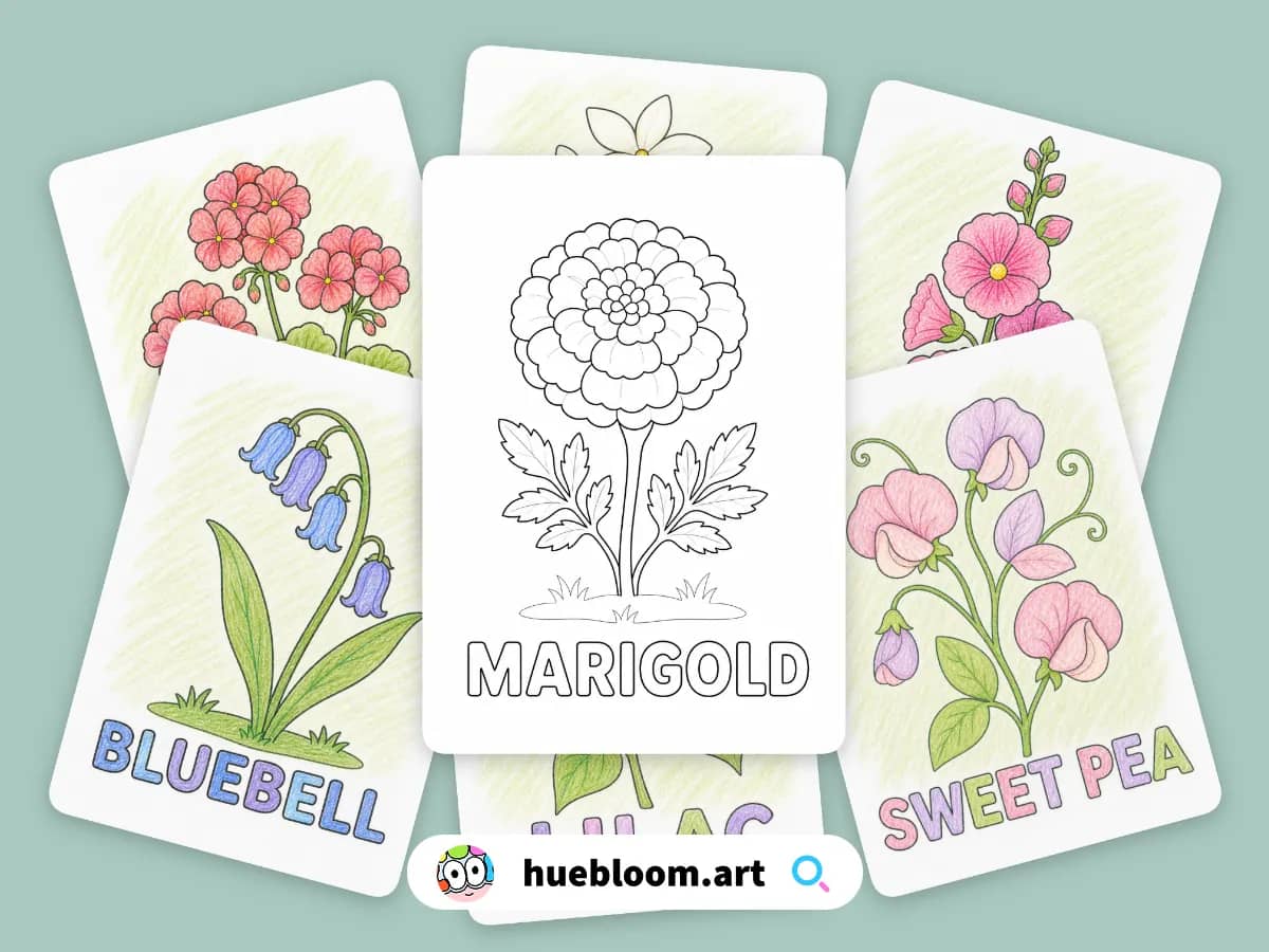 Flower coloring pages preview