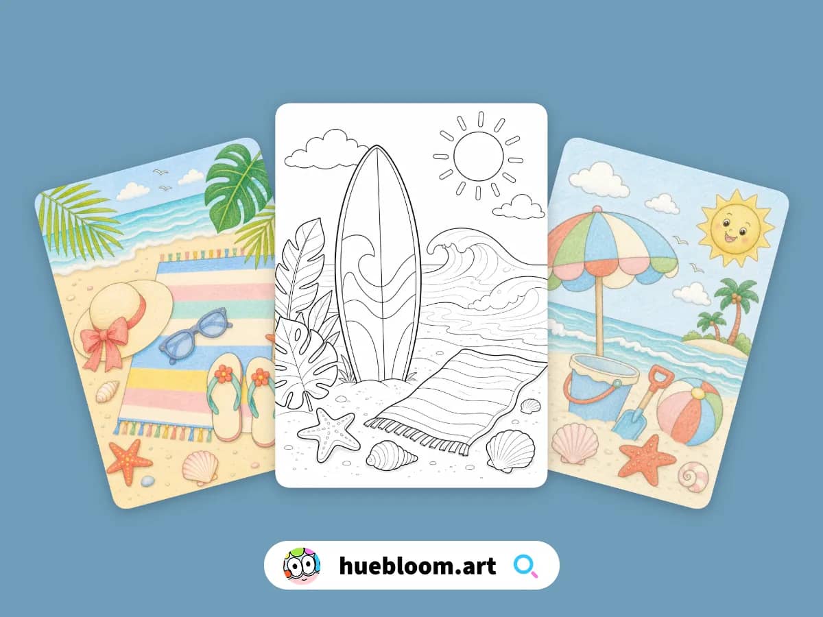 Summer coloring pages preview