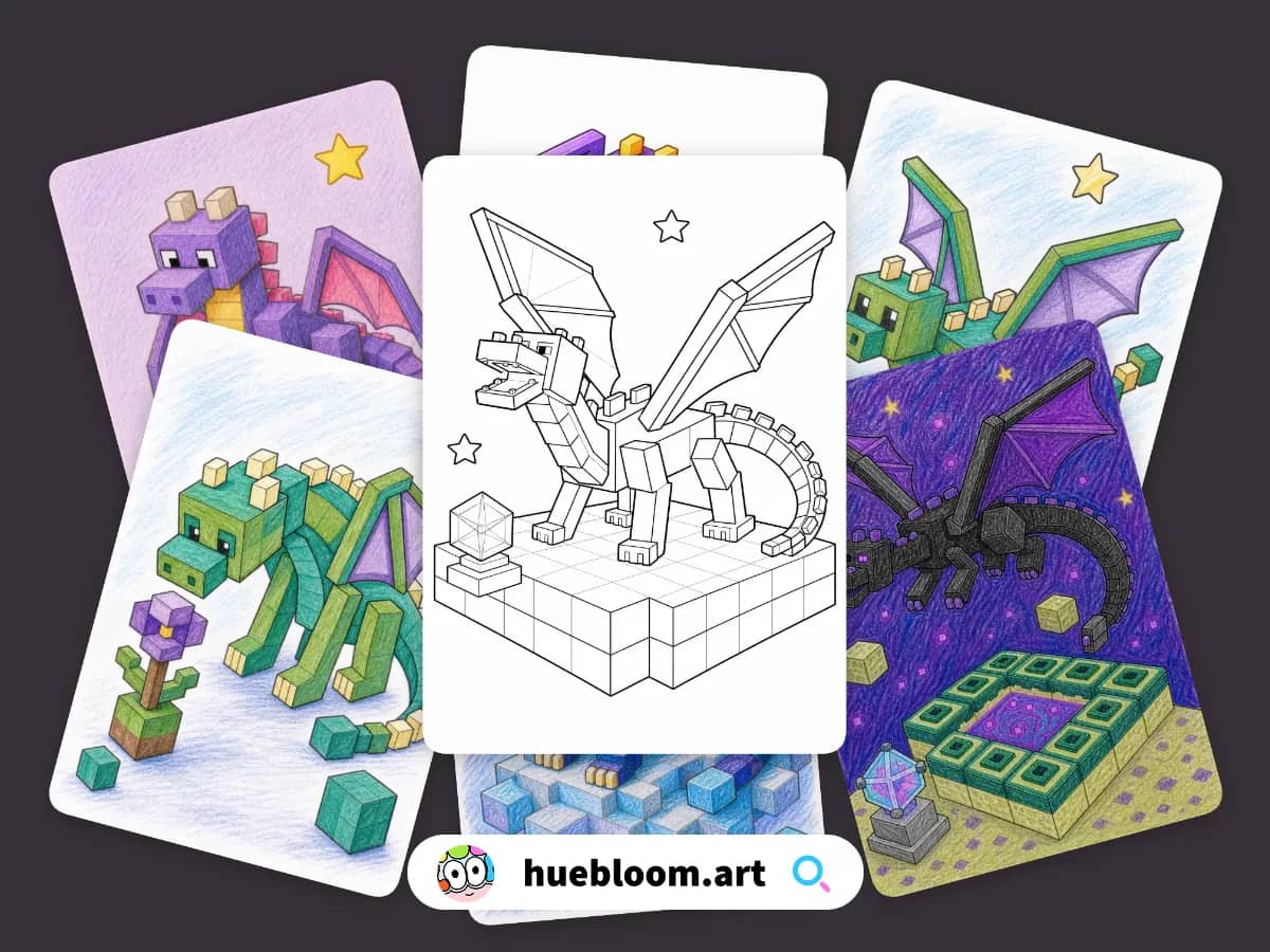 Minecraft coloring pages preview