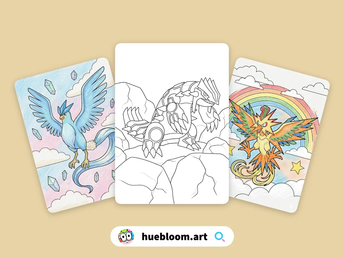 Legendary Pokemon coloring pages preview