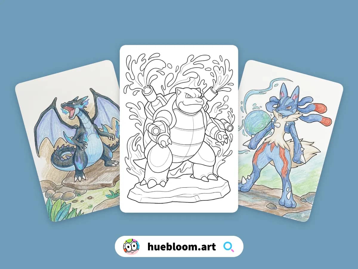 Mega Pokemon coloring pages preview