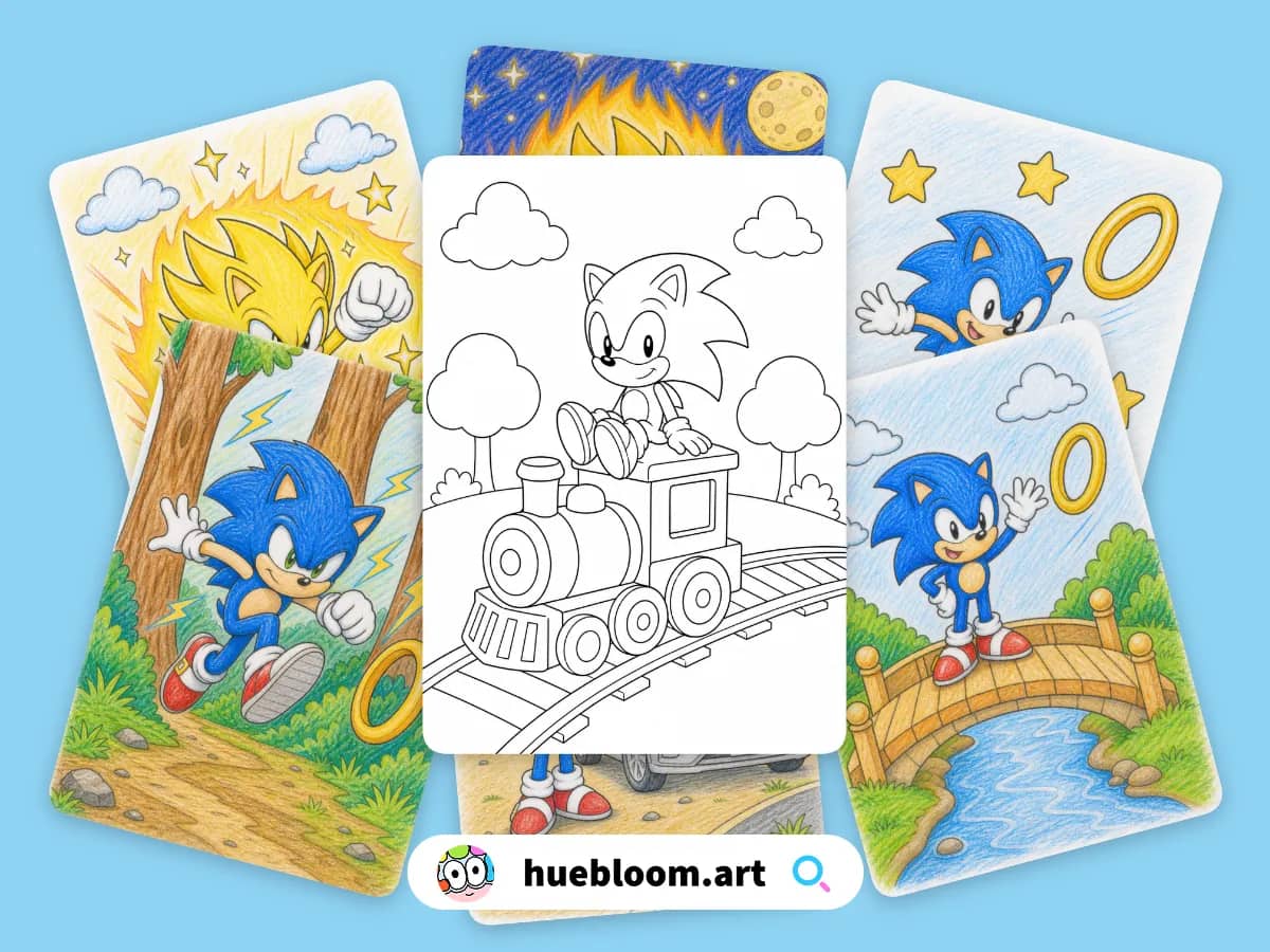 Sonic coloring pages preview