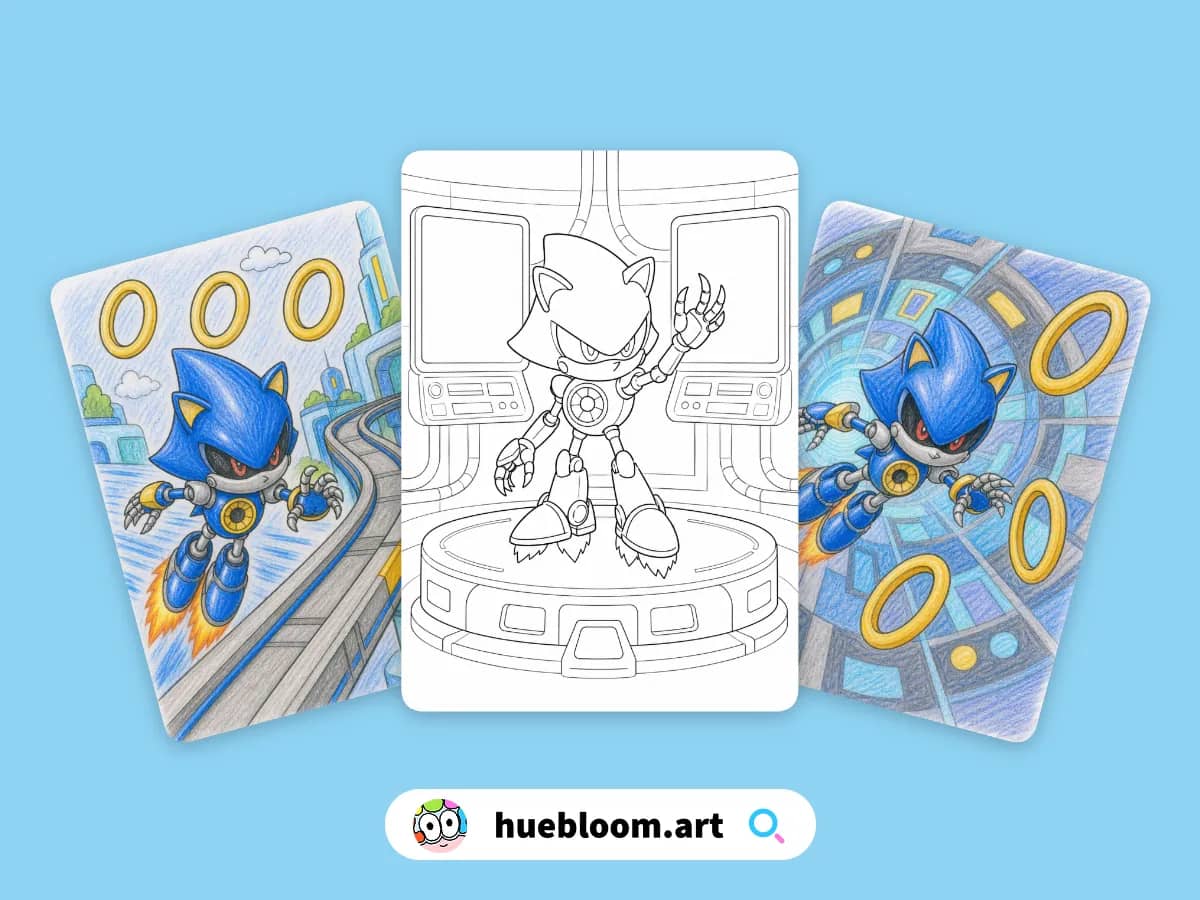 Metal Sonic coloring pages preview