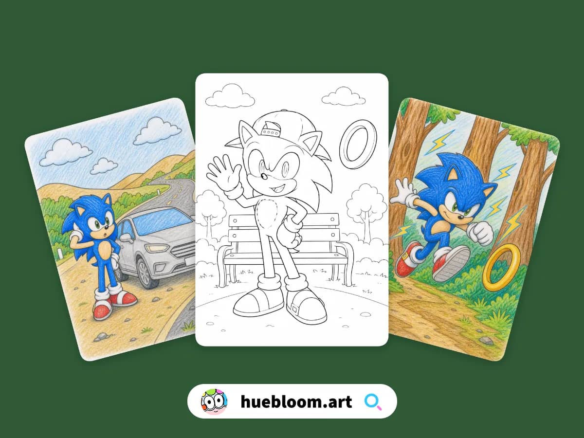 Movie Sonic coloring pages preview