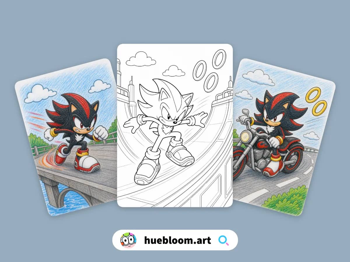 Shadow Sonic coloring pages preview