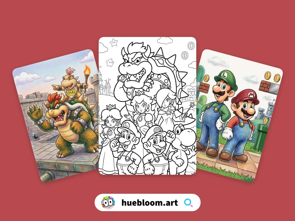 Super Mario coloring pages preview